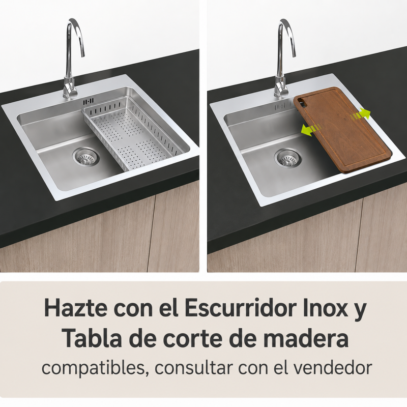 Fregadero Cocina Acero Inox Serie Boston 76x50 cm | EspacioBrico OFERTA