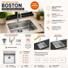 Fregadero Cocina Acero Inox Serie Boston 76x50 cm | EspacioBrico OFERTA