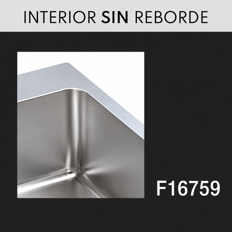 Fregadero Cocina Acero Inox Serie Boston 76x50 cm | EspacioBrico OFERTA