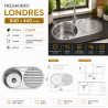 Fregadero Cocina Acero Inox Mod. Londres 84x44 cm | EspacioBrico OFERTA