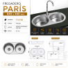 Fregadero Cocina Acero Inox Mod. París 84x44 cm | EspacioBrico OFERTA