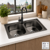 Fregadero Cocina Acero Negro Pavonado Dublín 80x44 cm | EspacioBrico OFERTA