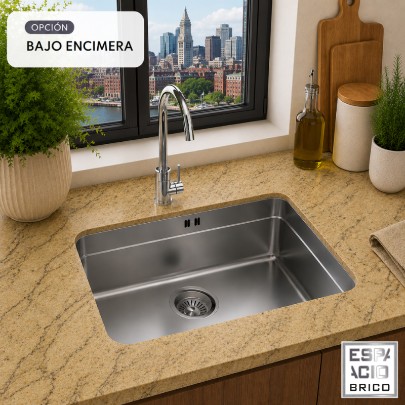 Fregadero Cocina Acero Inox Serie Boston 50x50 cm | EspacioBrico OFERTA