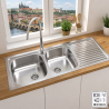 Fregadero Acero Inox Mod. Praga 120x50 cm Sobre Encimera | EspacioBrico OFERTA