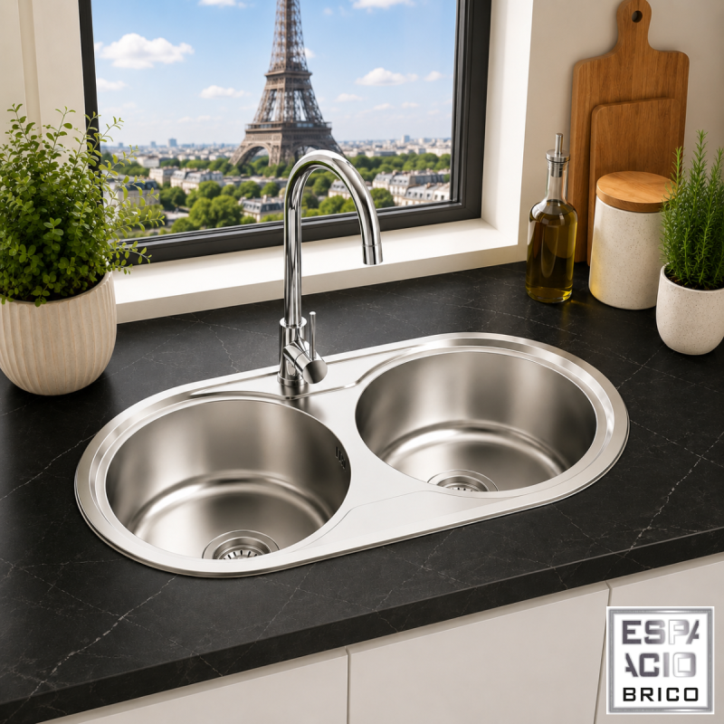 Fregadero Cocina Acero Inox Mod. París 84x44 cm | EspacioBrico OFERTA
