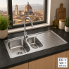 Fregadero Acero Inox Mod. Florencia 100x48 cm Sobre Encimera | EspacioBrico OFERTA