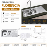 Fregadero Acero Inox Mod. Florencia 100x48 cm Sobre Encimera | EspacioBrico OFERTA