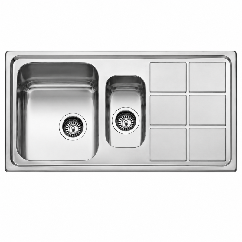 Fregadero Acero Inox Serie Madrid 97x50 cm Sobre Encimera | EspacioBrico OFERTA