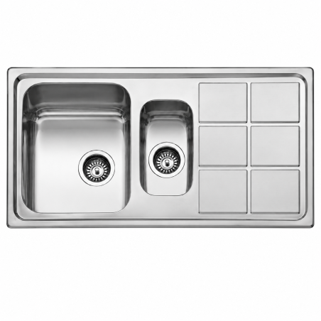 Fregadero Acero Inox Serie Madrid 97x50 cm Sobre Encimera | EspacioBrico OFERTA