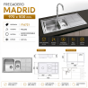 Fregadero Acero Inox Serie Madrid 97x50 cm Sobre Encimera | EspacioBrico OFERTA