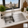 Fregadero Acero Inox Serie Madrid 86x50 cm Sobre Encimera | EspacioBrico OFERTA
