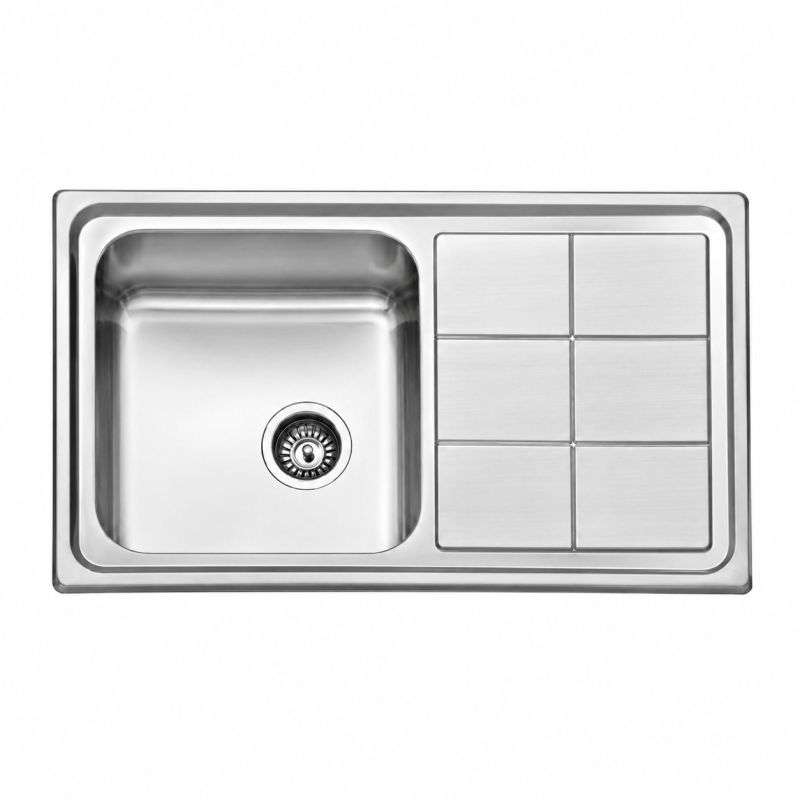 Fregadero Acero Inox Serie Madrid 86x50 cm Sobre Encimera | EspacioBrico OFERTA