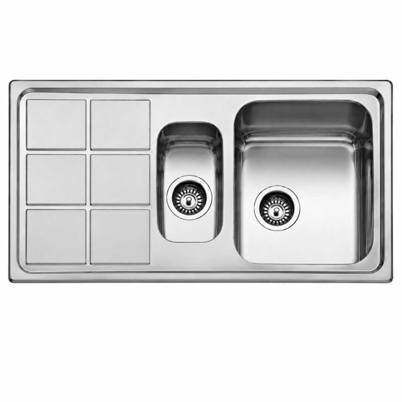 Fregadero Acero Inox Serie Madrid 97x50 cm Sobre Encimera | EspacioBrico OFERTA