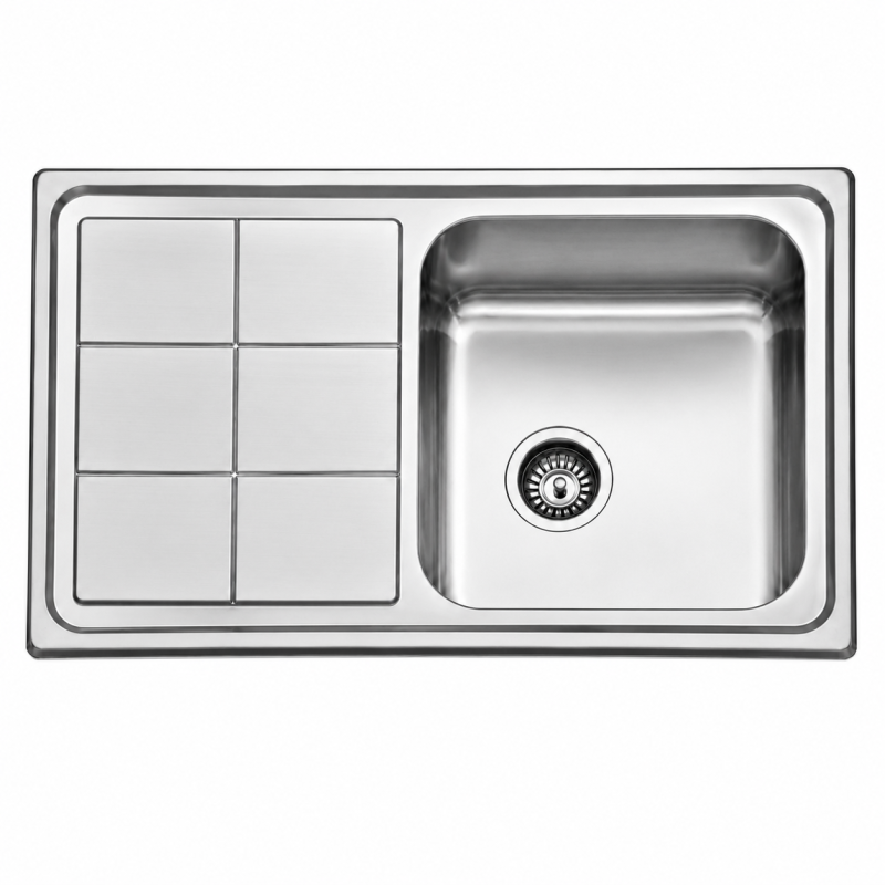 Fregadero Acero Inox Serie Madrid 86x50 cm Sobre Encimera | EspacioBrico OFERTA