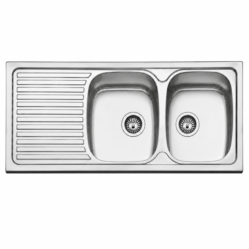 Fregadero Acero Inox Mod. Praga 120x50 cm Sobre Encimera | EspacioBrico OFERTA