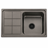 Fregadero Acero Negro Pavonado Serie Madrid 86x50 cm Sobre Encimera | EspacioBrico OFERTA