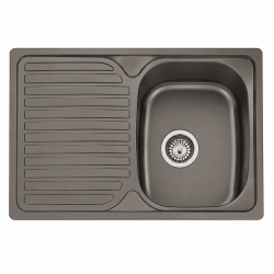 Fregadero Cocina Acero Negro Pavonado Mod. Viena 80x48 cm | EspacioBrico OFERTA