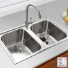 Fregadero Hércules Acero Inox 82x48 cm Sobre Encimera | EspacioBrico OFERTA