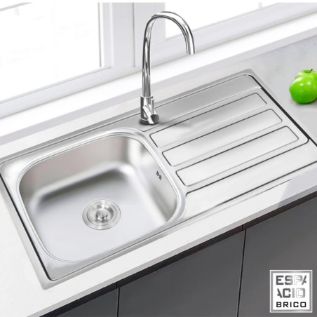 Fregadero Poseidon Acero Inox 100x50 cm Sobre Encimera | EspacioBrico OFERTA