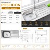 Fregadero Poseidon Acero Inox 100x50 cm Sobre Encimera | EspacioBrico OFERTA