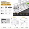 Fregadero Poseidon Acero Inox 80x50 cm Sobre Encimera | EspacioBrico OFERTA