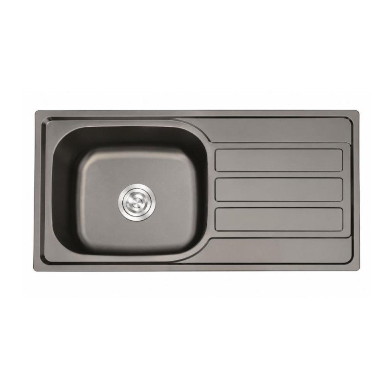 Fregadero Poseidon Negro Pavonado 80x50 cm Sobre Encimera | EspacioBrico OFERTA