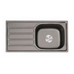 Fregadero Poseidon Negro Pavonado 80x50 cm Sobre Encimera | EspacioBrico OFERTA