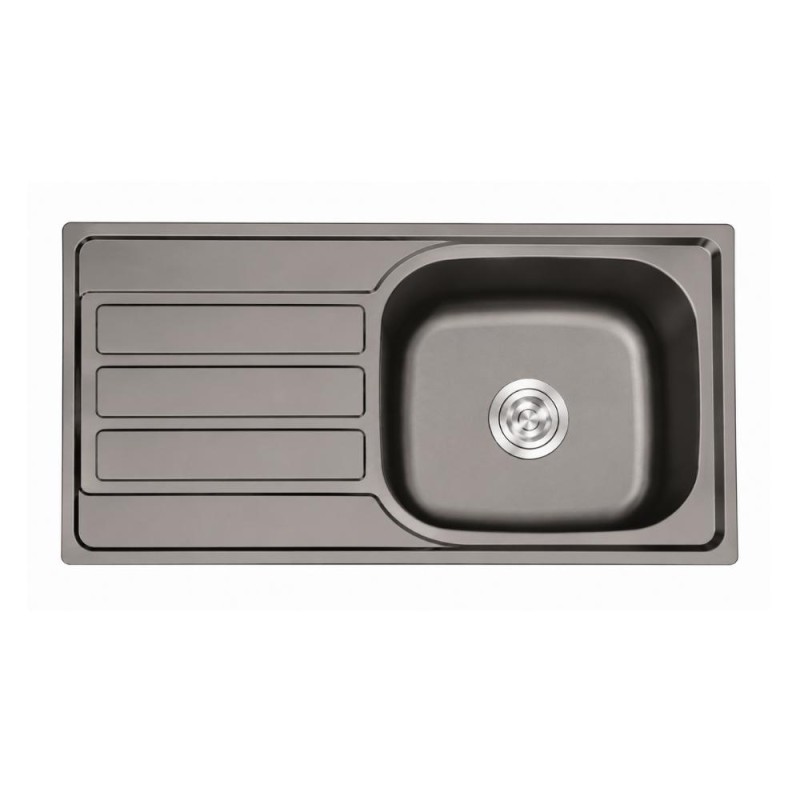Fregadero Poseidon Negro Pavonado 80x50 cm Sobre Encimera | EspacioBrico OFERTA