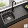 Fregadero Poseidon Negro Pavonado 80x50 cm Sobre Encimera | EspacioBrico OFERTA