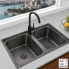 Fregadero Hércules Negro Pavonado 82x48 cm Sobre Encimera | EspacioBrico OFERTA