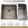 Fregadero Apolo Negro Pavonado 80x50 cm Sobre Encimera | EspacioBrico OFERTA