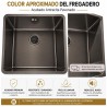 Fregadero Zeus Negro Pavonado 76x46 cm + Grifos| EspacioBrico OFERTA