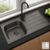 Fregadero Poseidon Negro Pavonado 80x50 cm Sobre Encimera | EspacioBrico OFERTA