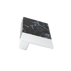 Tirador para Mueble Viola Cromo Mate + Mármol Negro | EspacioBrico