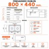 Fregadero Cocina Acero Negro Pavonado Dublín 80x44 cm | EspacioBrico OFERTA