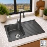 Fregadero Cocina Acero Negro Pavonado Mod. Viena 80x48 cm | EspacioBrico OFERTA
