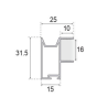 Perfil Tirador Puerta Corredera Armario Negro 16 mm 260 cm | EspacioBrico OFERTA